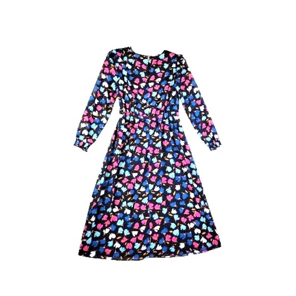 J CREW Women's Crinkle Ruffle Tiered Midi Dress Black Multi Sz 8 Colorful Floral - Picture 7 of 12